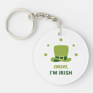 " CHEERS I M IRISH" DUBBELE ACRYLIC-SLEUTELHANGER SLEUTELHANGER