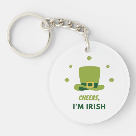 " CHEERS I M IRISH" DUBBELE ACRYLIC-SLEUTELHANGER SLEUTELHANGER (Voorkant)