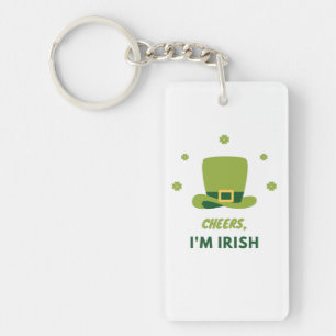 "CHEERS I'M IRISH" ACRYLIC SLEUTELHANGER. SLEUTELH SLEUTELHANGER
