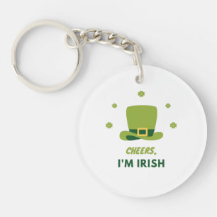 "CHEERS I'M IRISH" ACRYLIC SLEUTELHANGER. SLEUTELH SLEUTELHANGER