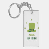 "CHEERS I'M IRISH" DUBBELE SLEUTELHANGER. SLEUTELH SLEUTELHANGER (Voorkant Links)