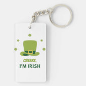 "CHEERS I'M IRISH" DUBBELE SLEUTELHANGER. SLEUTELH SLEUTELHANGER (achterkant)