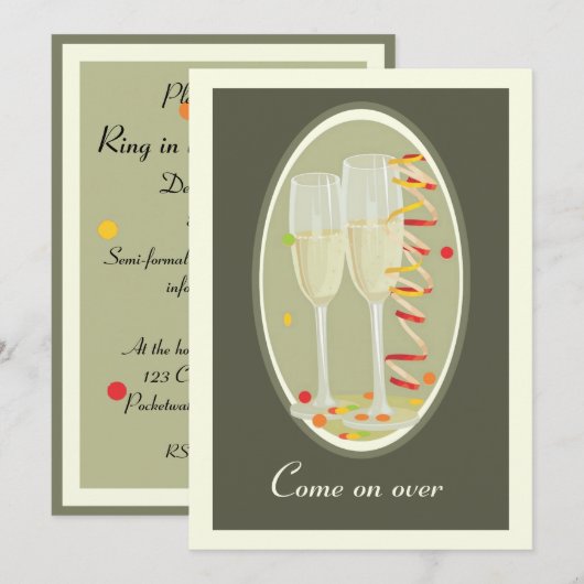 Cheers Invitation Kaart (Voorkant / Achterkant)