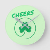 Cheers Ireland Clover Shamrock Retro Ronde Klok (Voorkant)