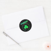 Cheers Ireland Clover Shamrock St Patrick's Ronde Sticker (Envelop)