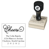 Cheers Kalligrafie gepersonaliseerd retour adres Rubberstempel (Gestempeld)