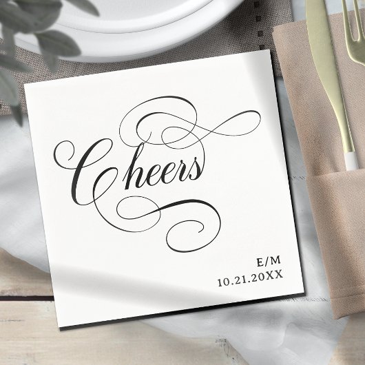 Cheers |  kalligrafiescript - Aangepast huwelijk Servet