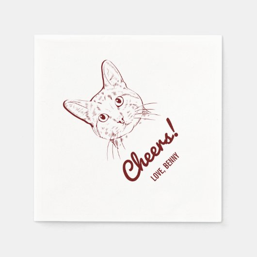 Cheers! Kat bruiloft servetten (Voorkant)