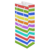 CHEERS! Kleurrijke gestreepte wijnzak Wijn Cadeautas (Achterkant Gekanteld)
