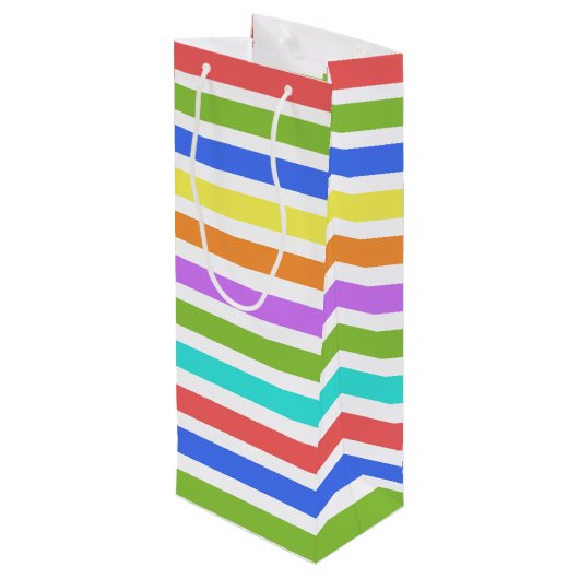CHEERS! Kleurrijke gestreepte wijnzak Wijn Cadeautas (Achterkant Gekanteld)