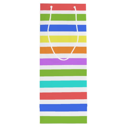 CHEERS! Kleurrijke gestreepte wijnzak Wijn Cadeautas (Achterkant)