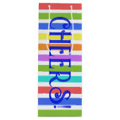 CHEERS! Kleurrijke gestreepte wijnzak Wijn Cadeautas (Voorkant)