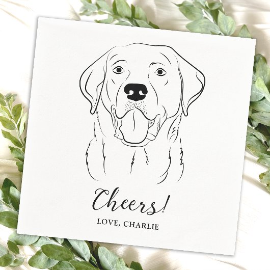 Cheers Labrador Retriever Gepersonaliseerde Hond b Servet