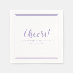 Cheers Lavendel Trouwreceptie Cocktail Servet