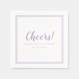 Cheers Lavender Wedding Reception Cocktail  Servet