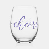 CHEERS! Leuk Mooie Typografie met Naam Wijnglas Zonder Voet (Voorkant)