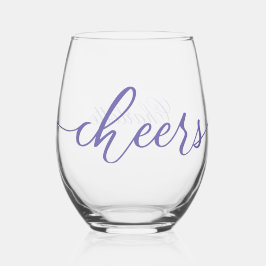 CHEERS! Leuk Mooie Typografie met Naam Wijnglas Zonder Voet