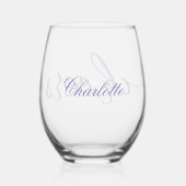 CHEERS! Leuk Mooie Typografie met Naam Wijnglas Zonder Voet (Achterkant)