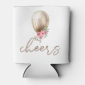 Cheers Luxury Beige Balloon Glitter Party Blikjeskoeler (Voorkant)