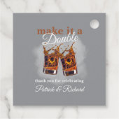 Cheers Maak er een Double Celebration Whiskey Glas Bedankjes Labels (Achterkant)