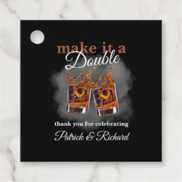 Cheers Maak er een Double Celebration Whiskey Glas Bedankjes Labels