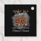 Cheers Maak er een Double Celebration Whiskey Glas Bedankjes Labels (Achterkant)