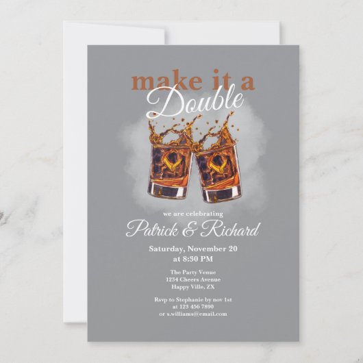 Cheers Maak er een Double Celebration Whiskey Glas Kaart (Voorkant)