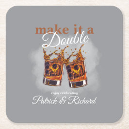 Cheers Maak er een Double Celebration Whiskey Glas Kartonnen Onderzetters