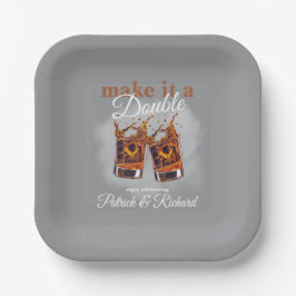 Cheers Maak er een Double Celebration Whiskey Glas Papieren Bordje