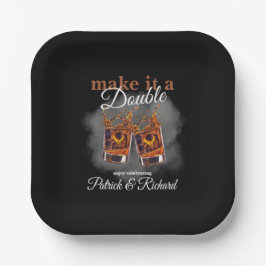 Cheers Maak er een Double Celebration Whiskey Glas Papieren Bordje