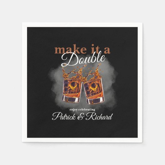 Cheers Maak er een Double Celebration Whiskey Glas Servet (Voorkant)