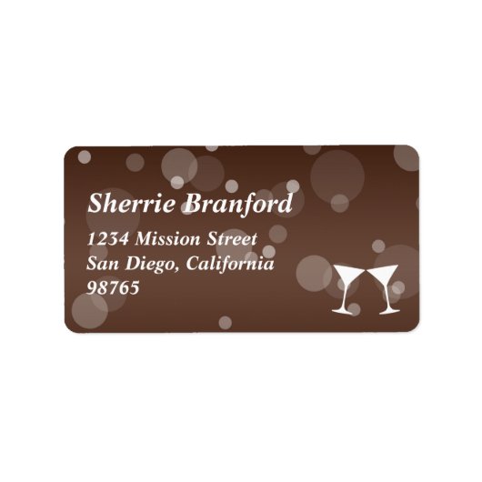 Cheers martini bubble return address etiket (Voorkant)