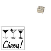 Cheers! Martini Manhattan Cosmo Cocktail Glass Rubberstempel (Gestempeld)