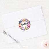 CHEERS! 🌻💗 Meadow Blooms Collectie Ronde Sticker (Envelop)