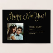 Cheers met Champagne-bril en foto | Goud Folie Kaarten (Binnen)