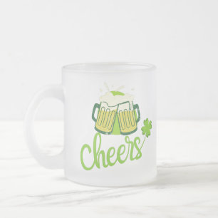 Cheers met Shamrock - St Patrick Day Matglas Koffiemok