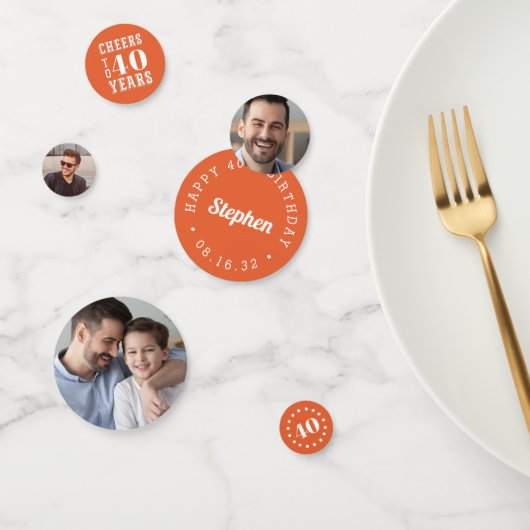 Cheers Milestone Birthday Multi Photo Confetti (Groep)