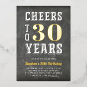 Cheers Milestone Birthday Party Folie Uitnodiging (Voorkant)