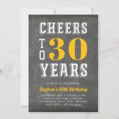 Cheers Milestone Birthday Party Invitation | Goud Kaart (Voorkant)