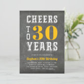 Cheers Milestone Birthday Party Invitation | Goud Kaart (Staand voorkant)