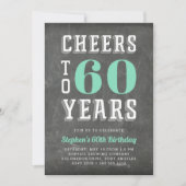Cheers Milestone Birthday Party Invitation | Groen Kaart (Voorkant)