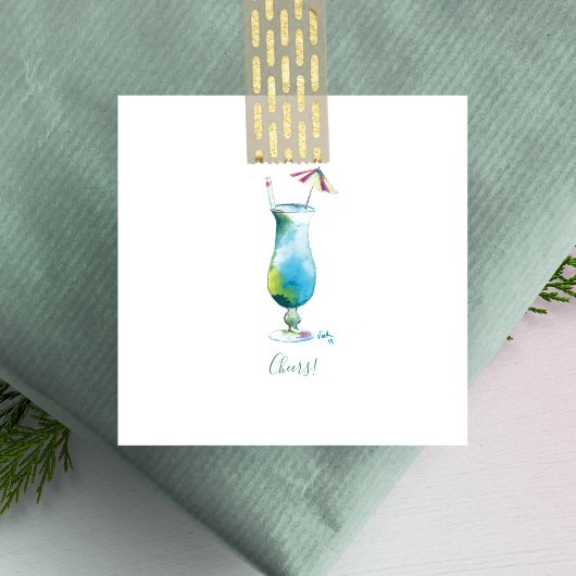 Cheers Mini Holiday Blue Hawaii Cocktail Notitiekaartje