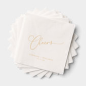 Cheers Minimal Script Custom Wedding Elegant Goud Folie Servetten (Insitu (Gestapeld))