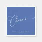 Cheers Minimale Franse blauwe Script Aangepast huw Servet (Voorkant)