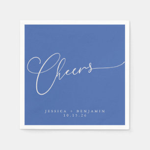 Cheers Minimale Franse blauwe Script Aangepast huw Servet