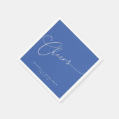 Cheers Minimale Franse blauwe Script Aangepast huw Servet (Hoek)