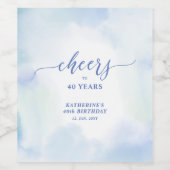 Cheers | Minimale Waterverf van volwassen geboorte Wijn Etiket (Enkel label)