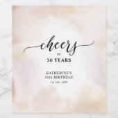 Cheers | Minimale Waterverf volwassen geboorte Par Wijn Etiket (Enkel label)