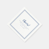 Cheers minimalist Wedding Mr & Mrs Modern Blue Servet (Hoek)