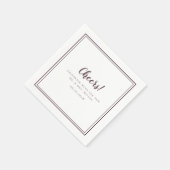 Cheers minimalist Wedding Mr & Mrs Modern Paars Servet (Hoek)